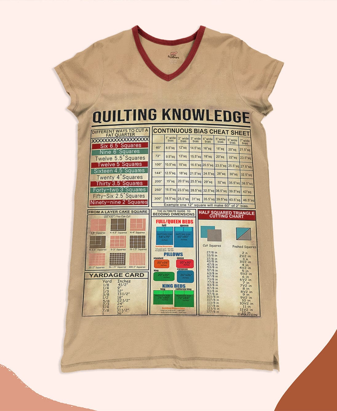 Quilting Shineful® V-Neck Nightshirts Knowledge V2 Nt10