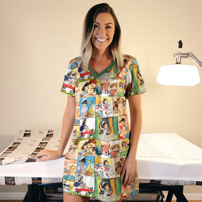 Nurse Shineful® V-Neck Nightshirts Nancy Nt10