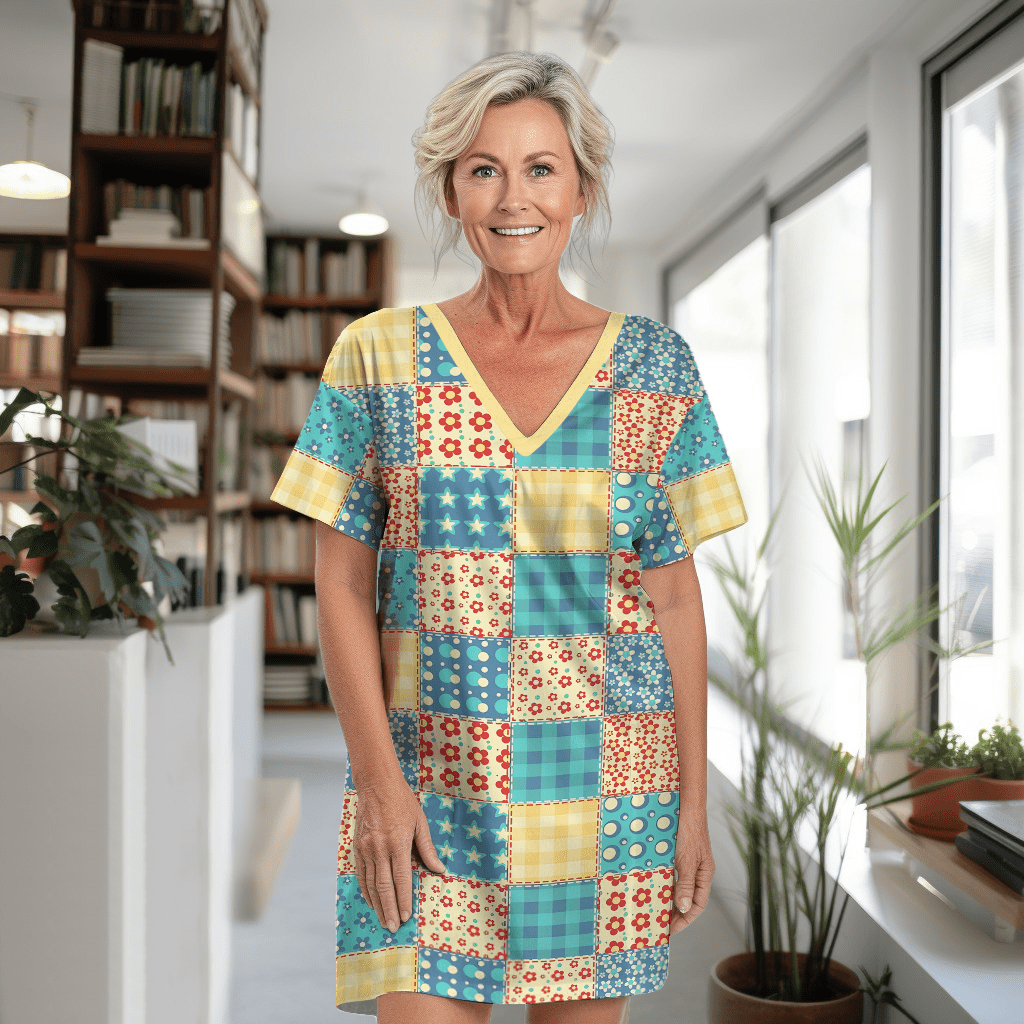 Quilting Shineful® V-Neck Nightshirts Seamless Blocks Kl9