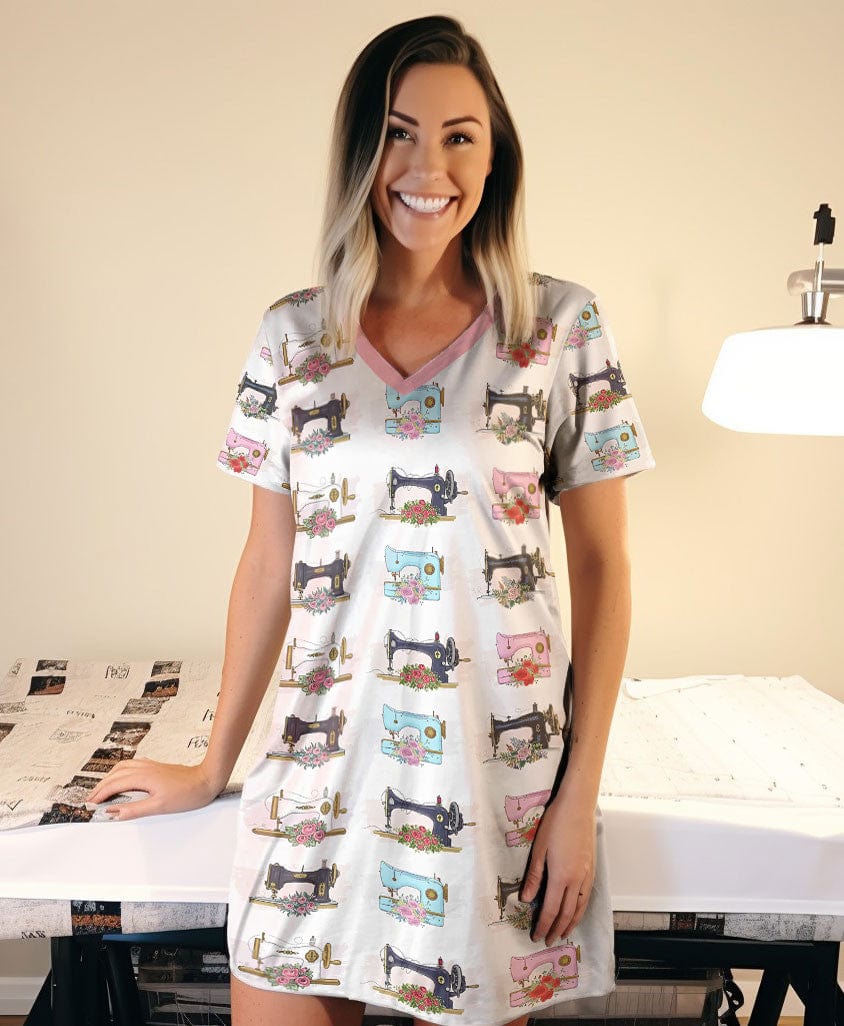 Sewing Shineful® V-Neck Nightshirts Charming Machines Tl10