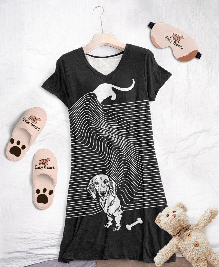 Dachshund Shineful® V-Neck Nightshirts I Love Dachshunds Hg23