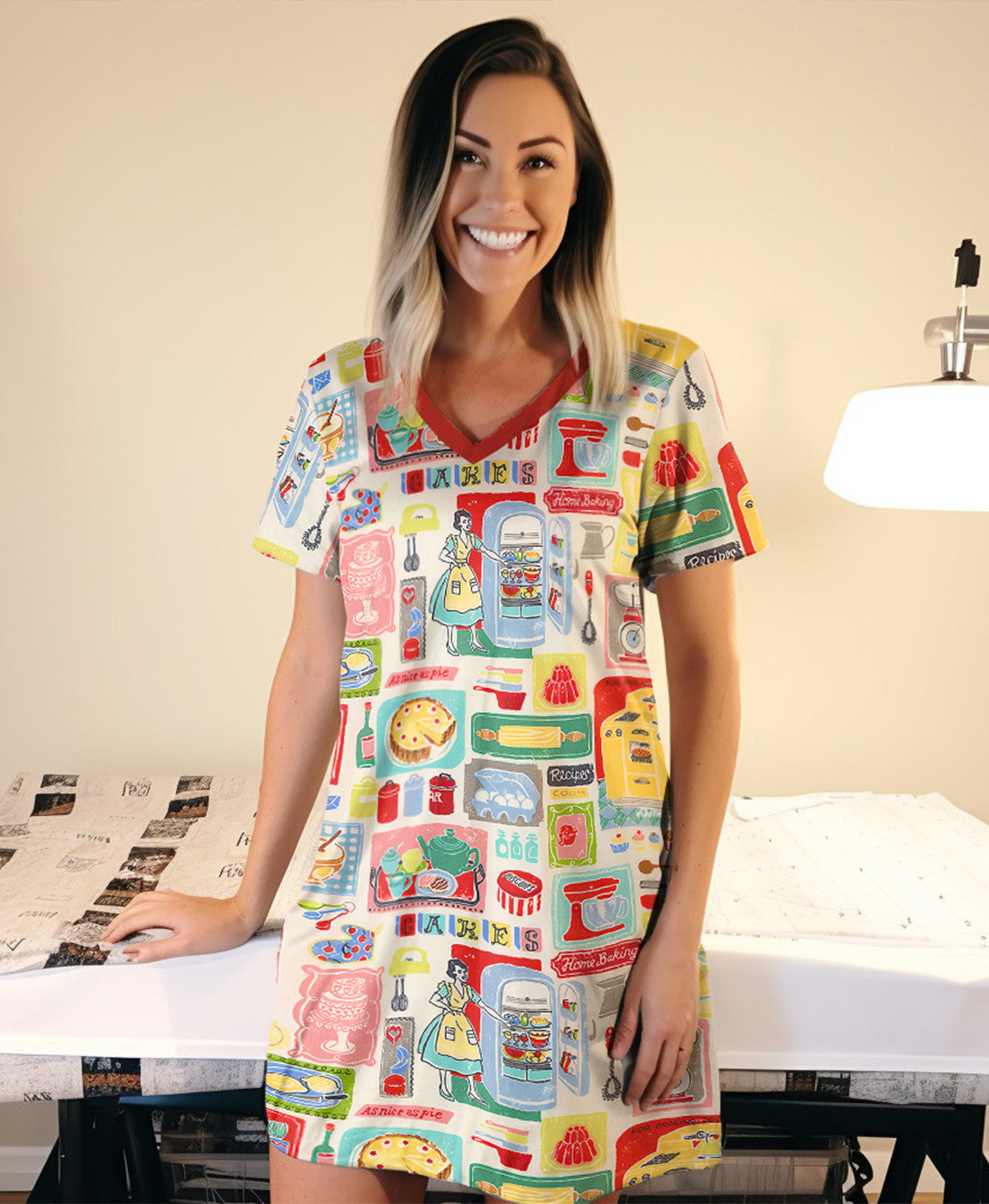 Baking Pajabears® V-Neck Nightshirts Home Nt10