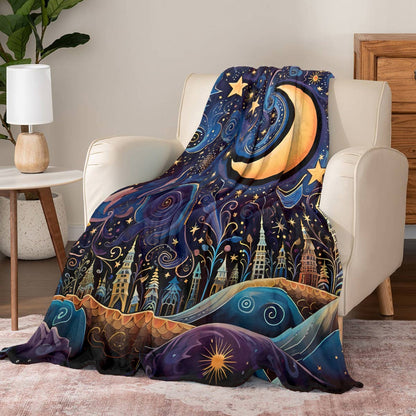 Shineful Fleece Blanket Starry Night