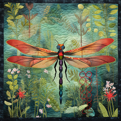 Colorful Dragonfly 01 - All Season Faux Quilt