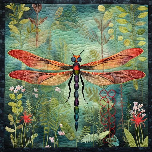 Colorful Dragonfly 01 - All Season Faux Quilt