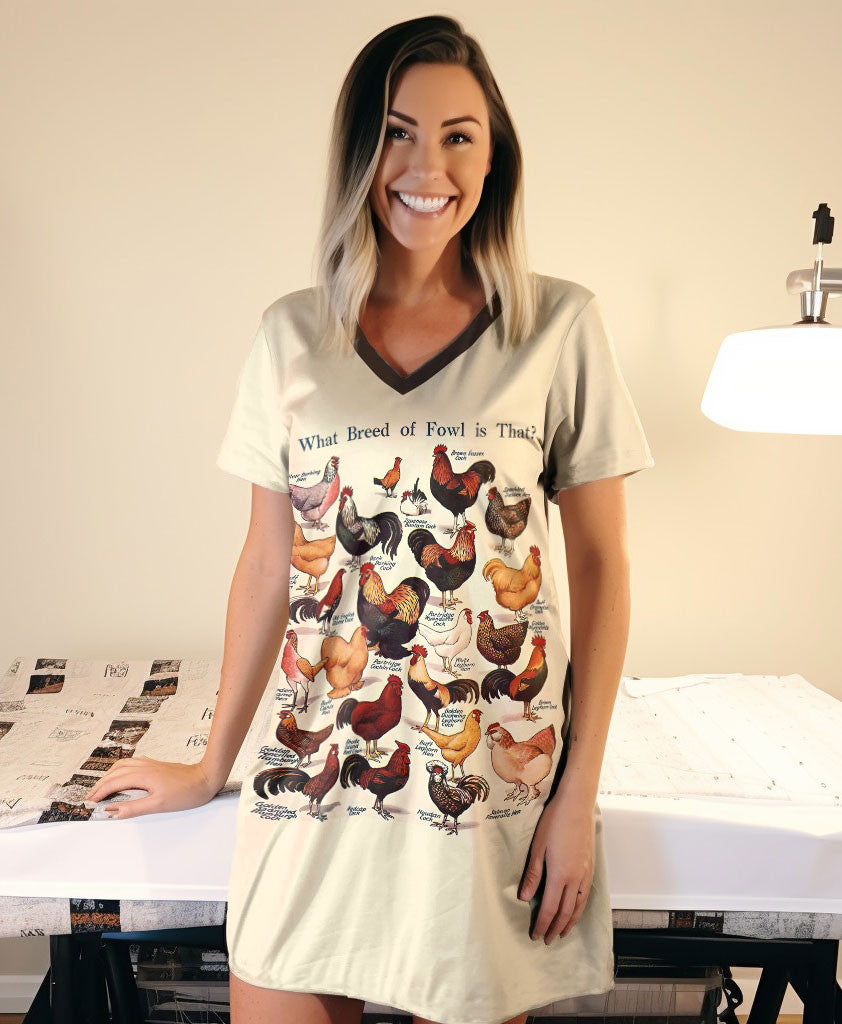 Chicken Pajabears® V-Neck Nightshirts What Breeds Of Fowl Is That Ctl10