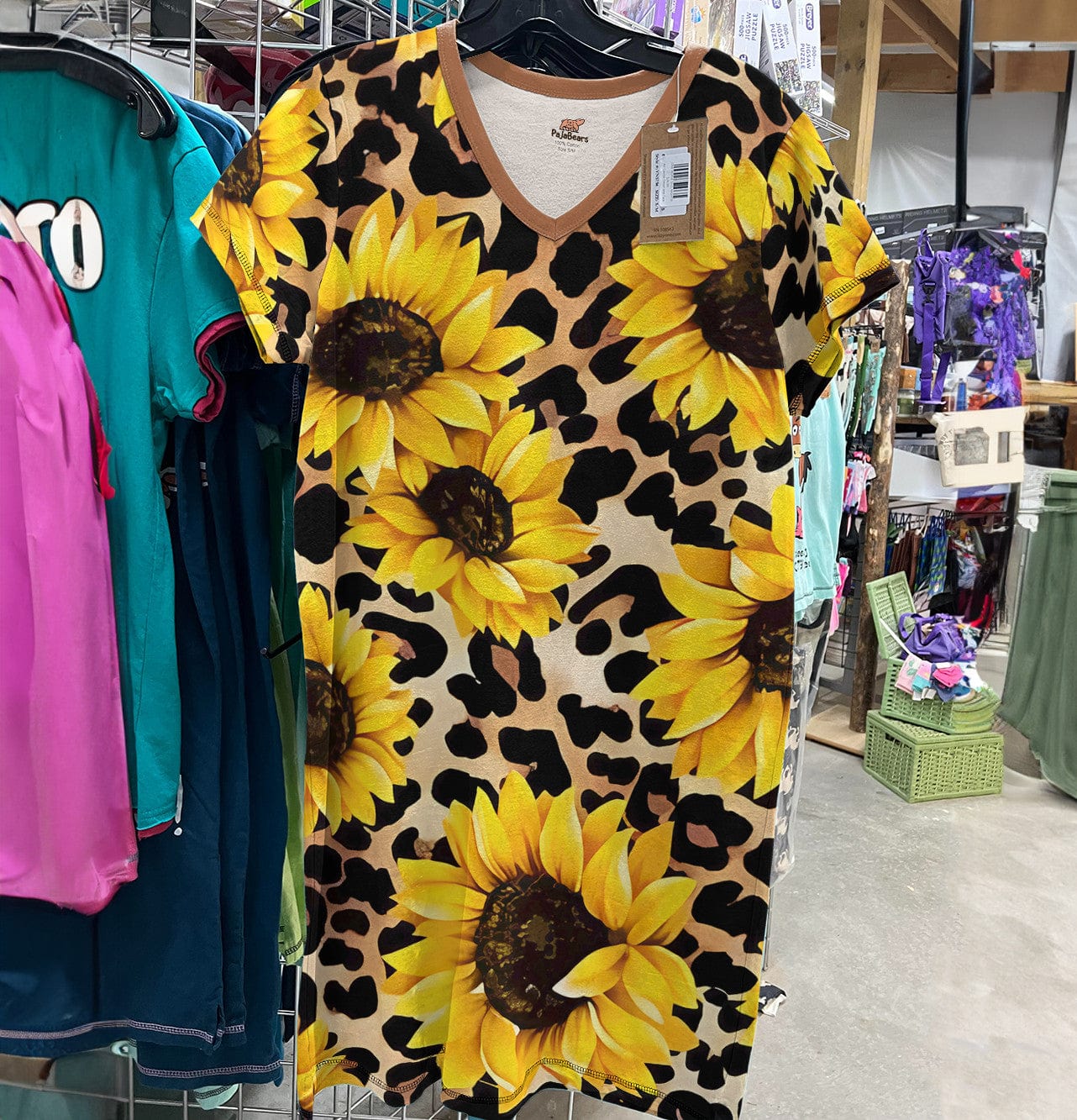 Sunflower Pajabears® V-Neck Nightshirts Amazing Sunflowers Nt10