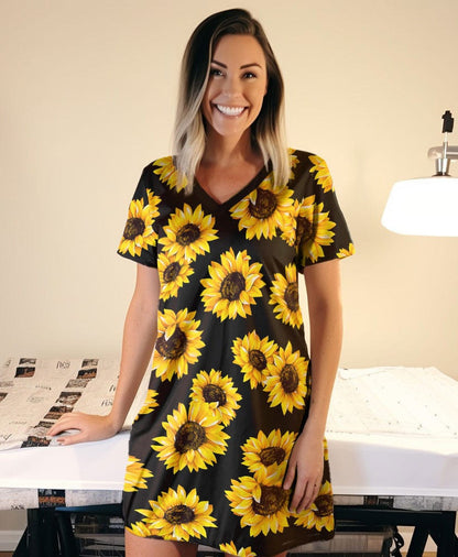 Sunflower Pajabears® V-Neck Nightshirts Simple Tl10