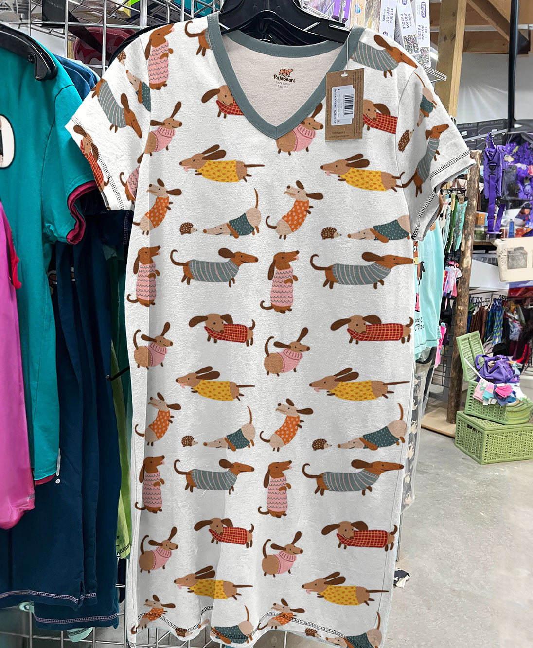 Dachshund Pajabears® V-Neck Nightshirts Cute Tl10