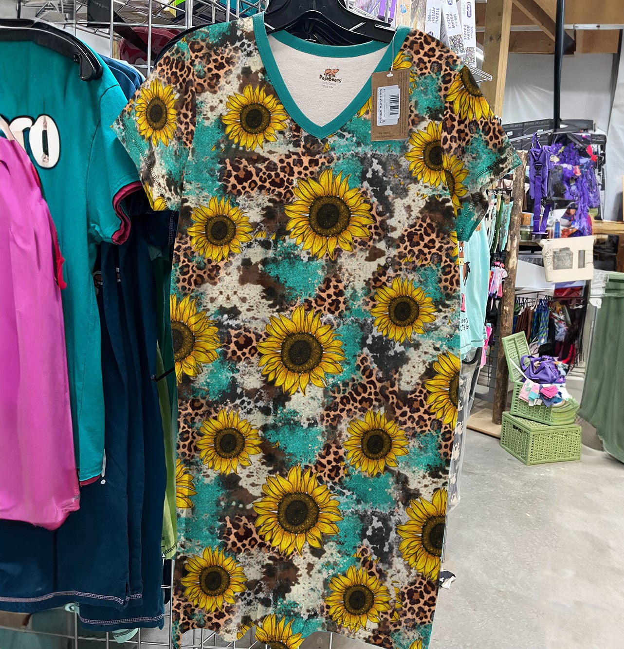 Sunflower Pajabears® V-Neck Nightshirts Leopard Pattern Tn22