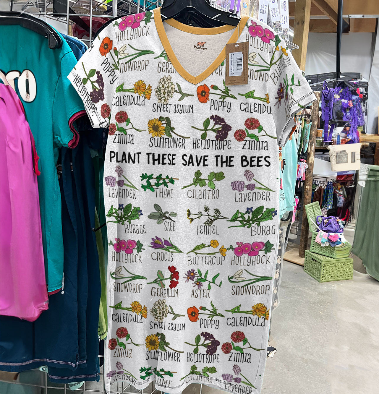 Bee Pajabears® V-Neck Nightshirts Plant These Save The Tl10