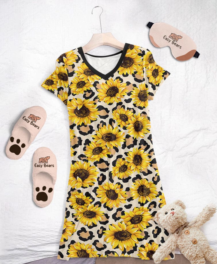 Sunflower Pajabears® V-Neck Nightshirts Leopard Hg23