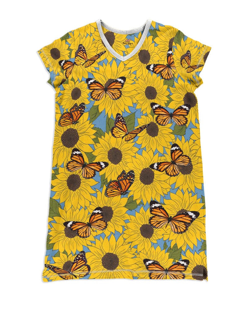 Sunflower Monarch Pajabears® V-Neck Nightshirts 02 Hg23