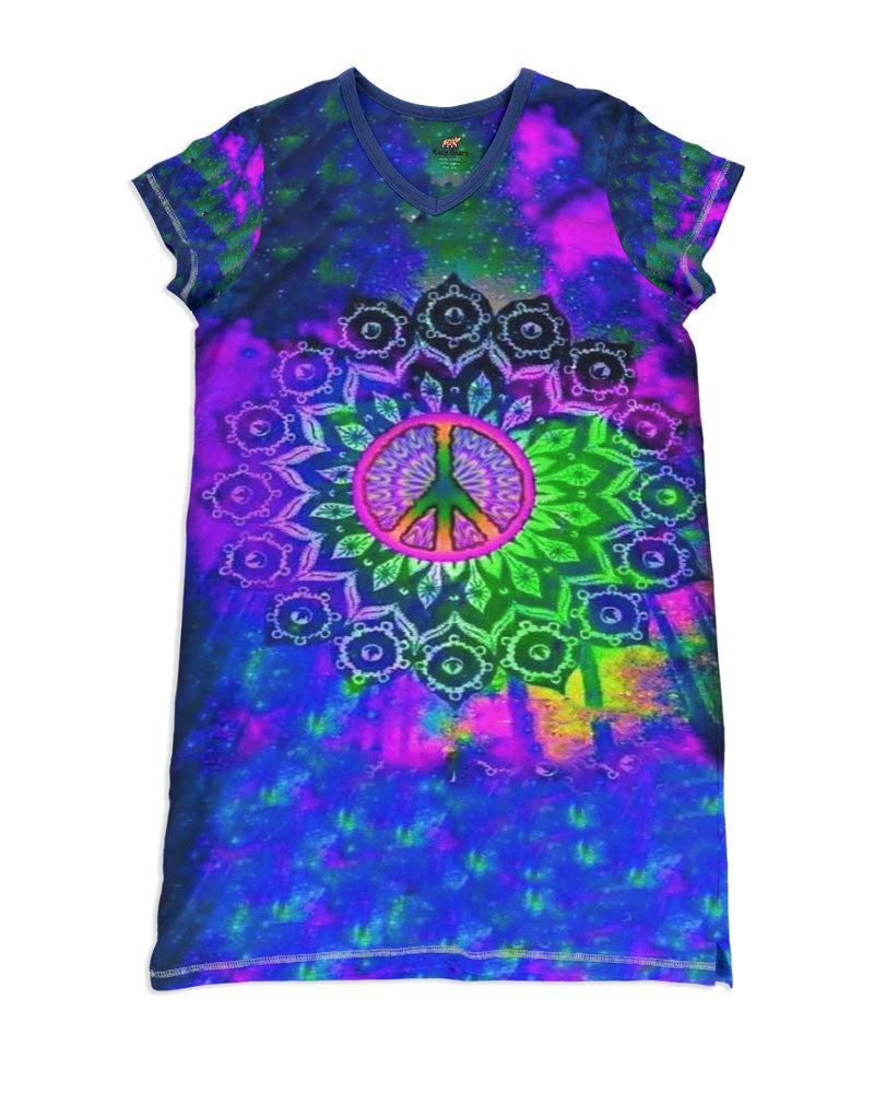 Hippie Galaxy Pajabears® V-Neck Nightshirts Ho3