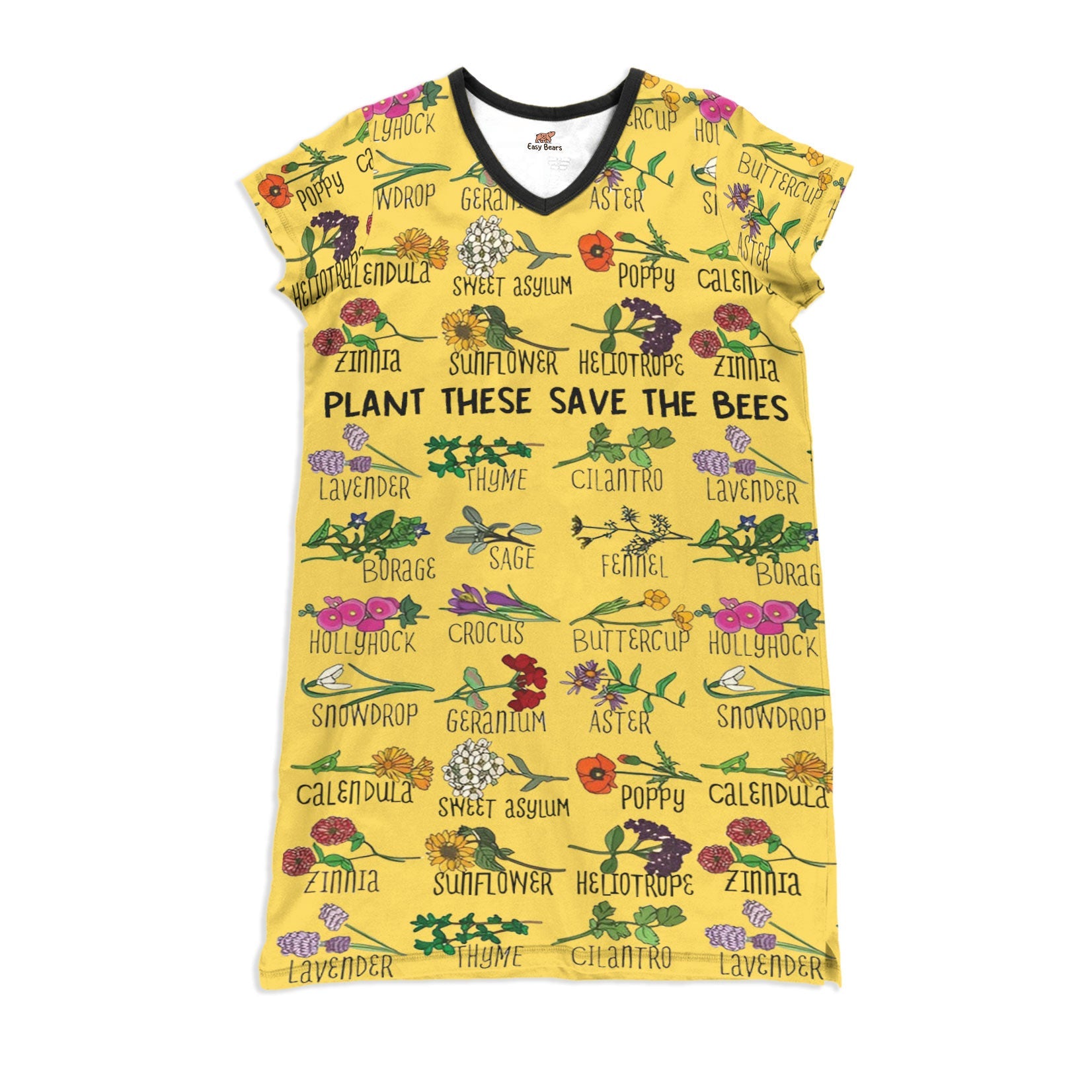 Bee Pajabears® V-Neck Nightshirts Plant These Save The Tl10