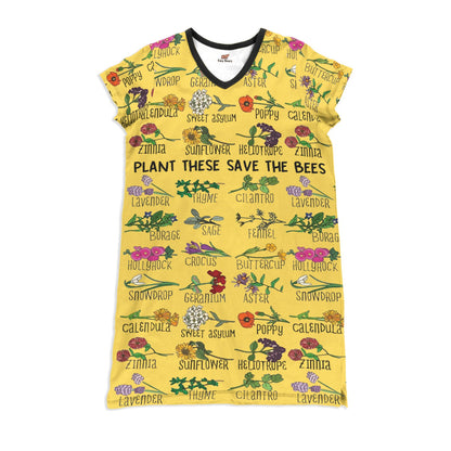 Bee Pajabears® V-Neck Nightshirts Plant These Save The Tl10