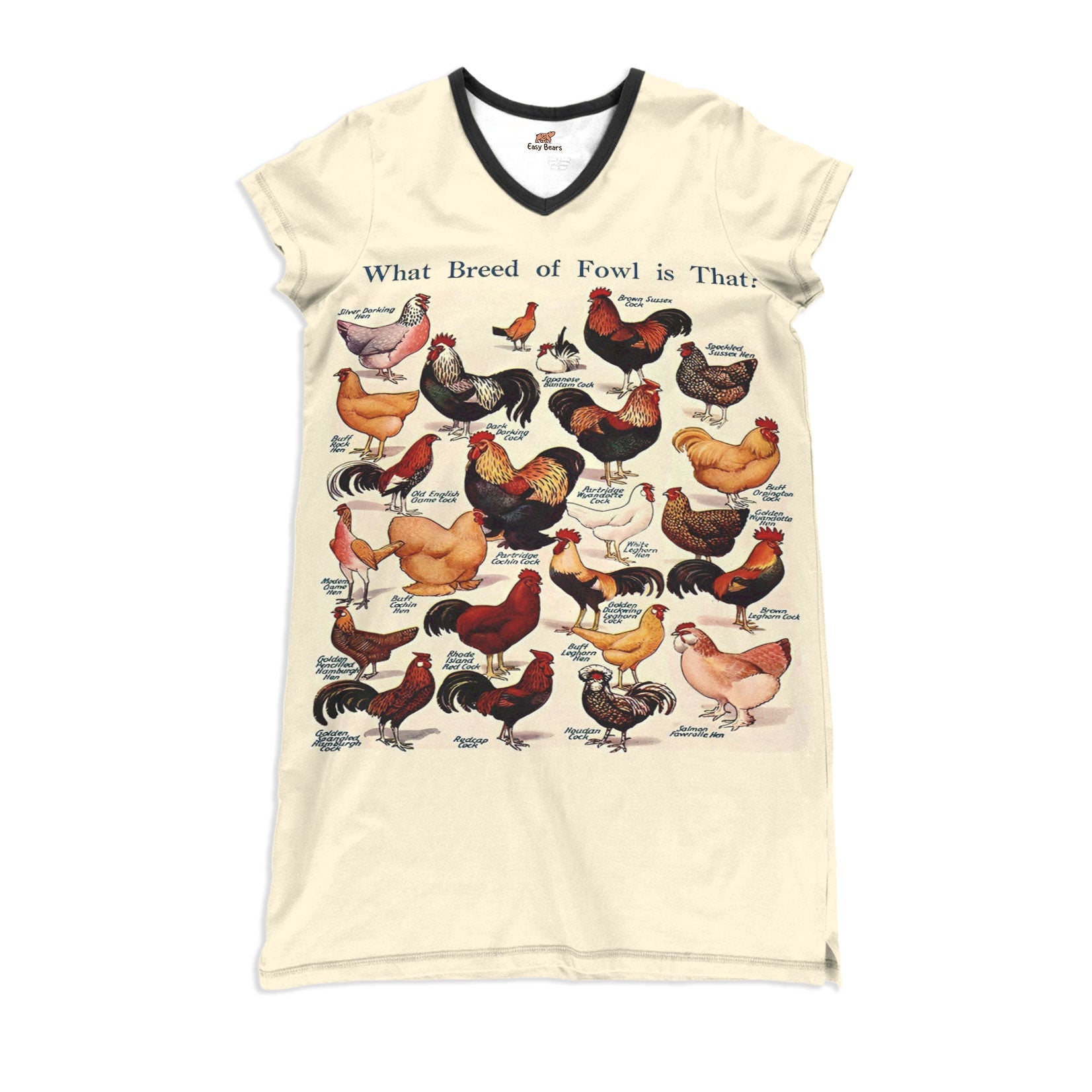 Chicken Pajabears® V-Neck Nightshirts What Breeds Of Fowl Is That Ctl10