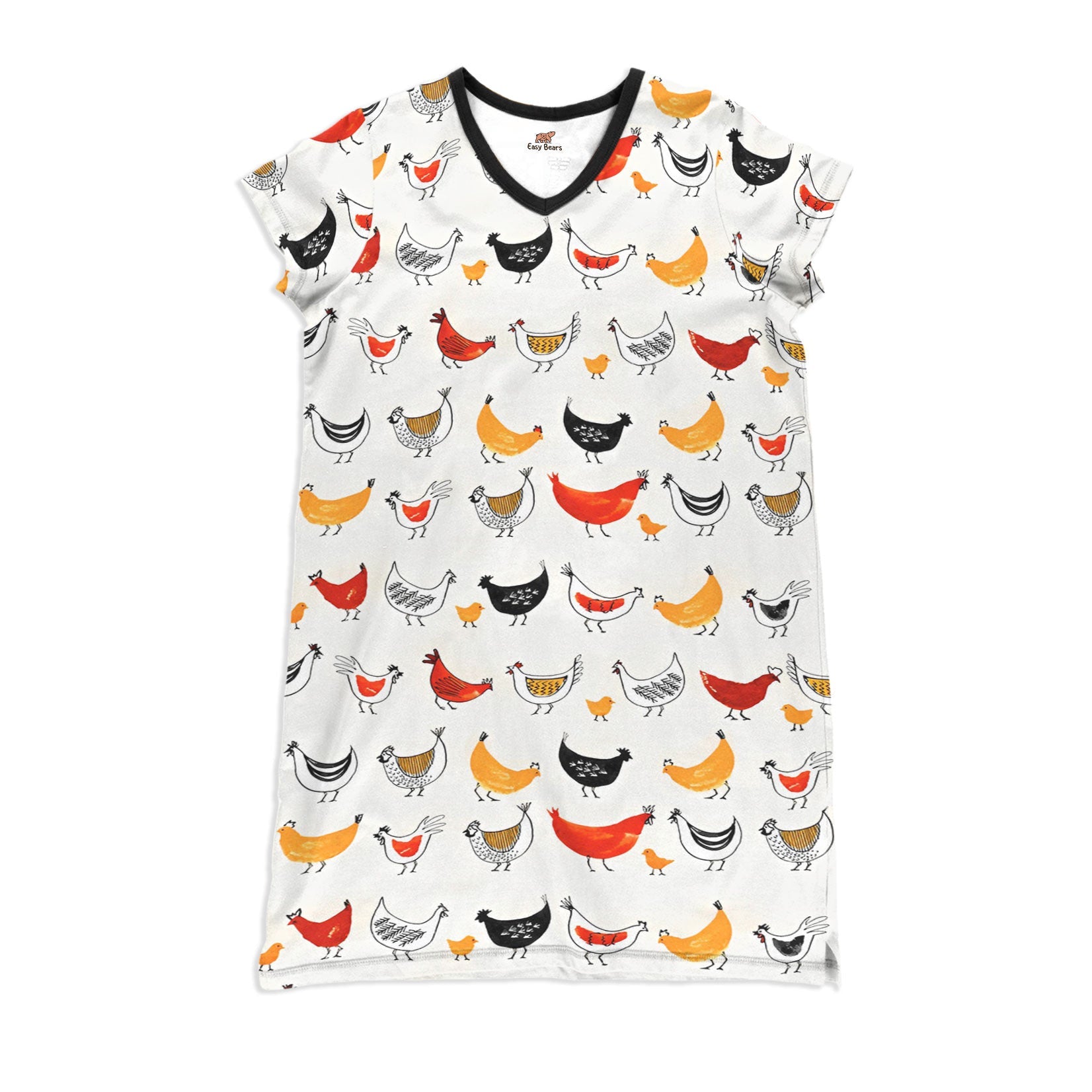 Chicken Pajabears® V-Neck Nightshirts Cute Chickens Ctl10