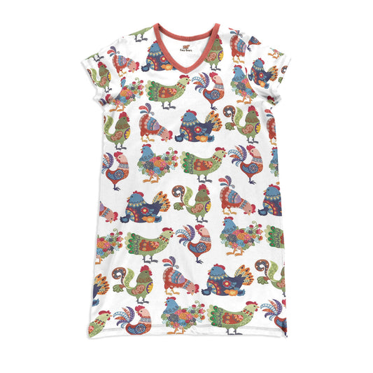 Chicken Pajabears® V-Neck Nightshirts Beautiful Ctl10