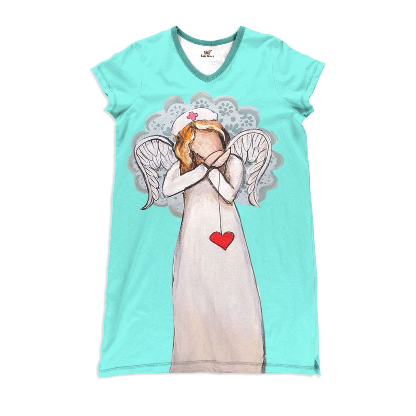 Nurse Pajabears® V-Neck Nightshirts My Heart Ctl10