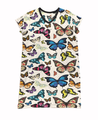 Butterfly Pajabears® V-Neck Nightshirts Colorful Butterflies Ctl10