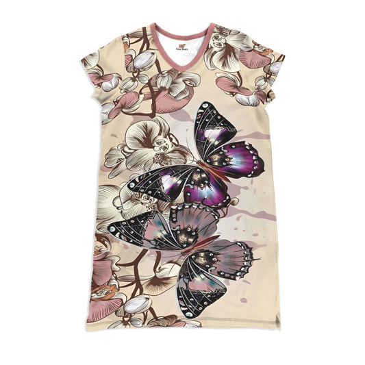 Butterfly Pajabears® V-Neck Nightshirts Charming Butterflies Tl10