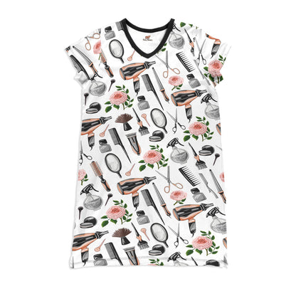 Hair Stylist Pajabears® V-Neck Nightshirts Beautiful Roses Tl10