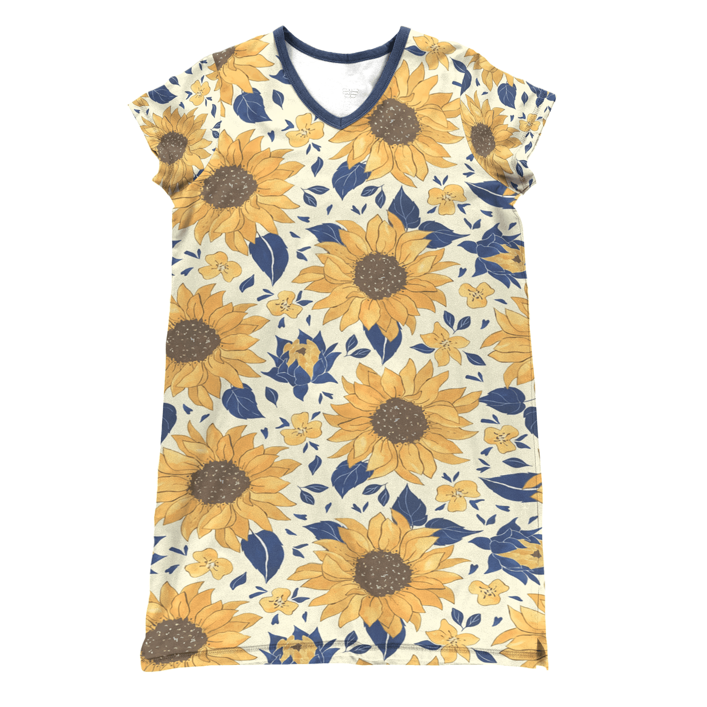 Sunflower Pajabears® V-Neck Nightshirts Vivid Sunflowers Kl9