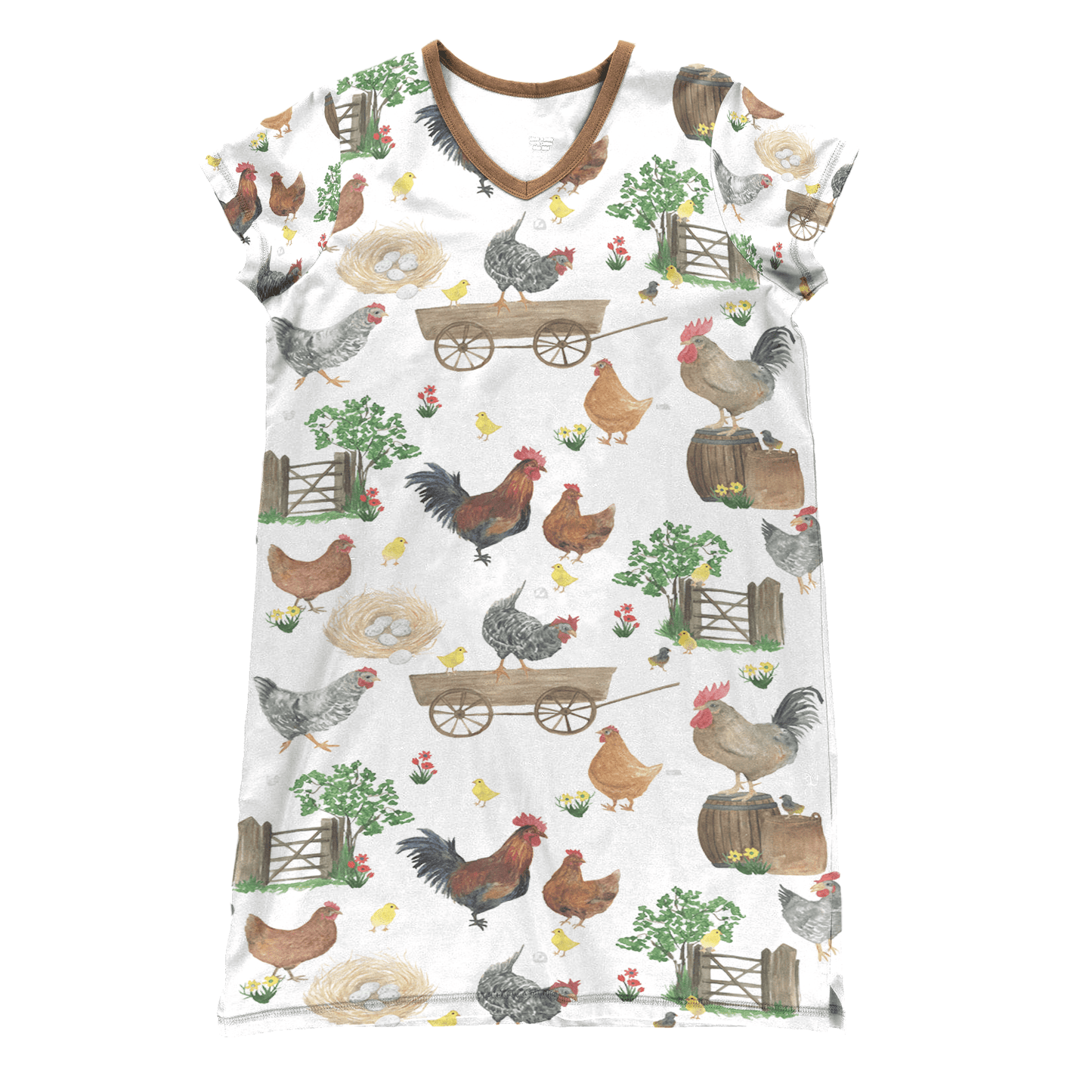 Chicken Pajabears® V-Neck Nightshirts Herd Kl9