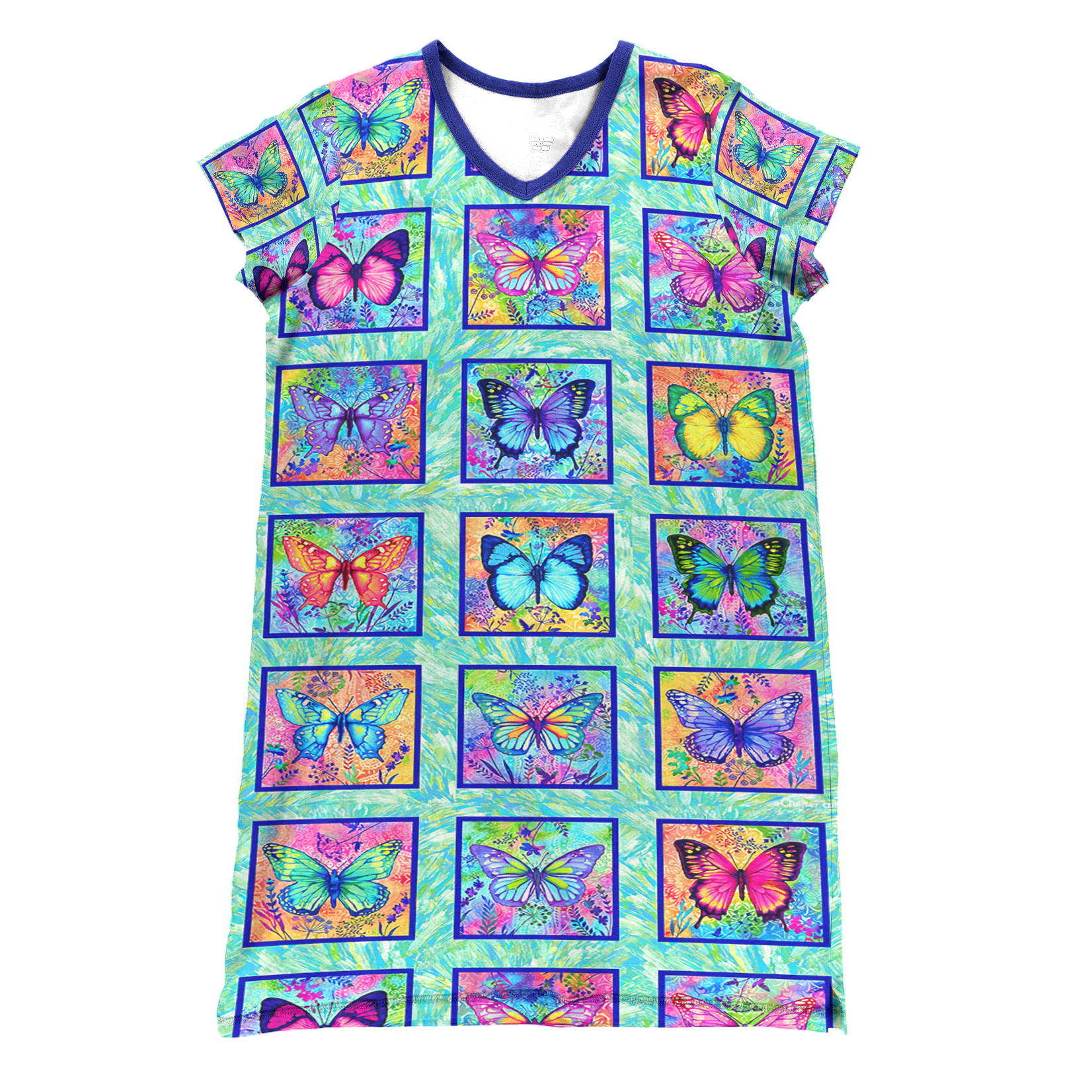 Butterfly Pajabears® V-Neck Nightshirts Quilting Block Kl9