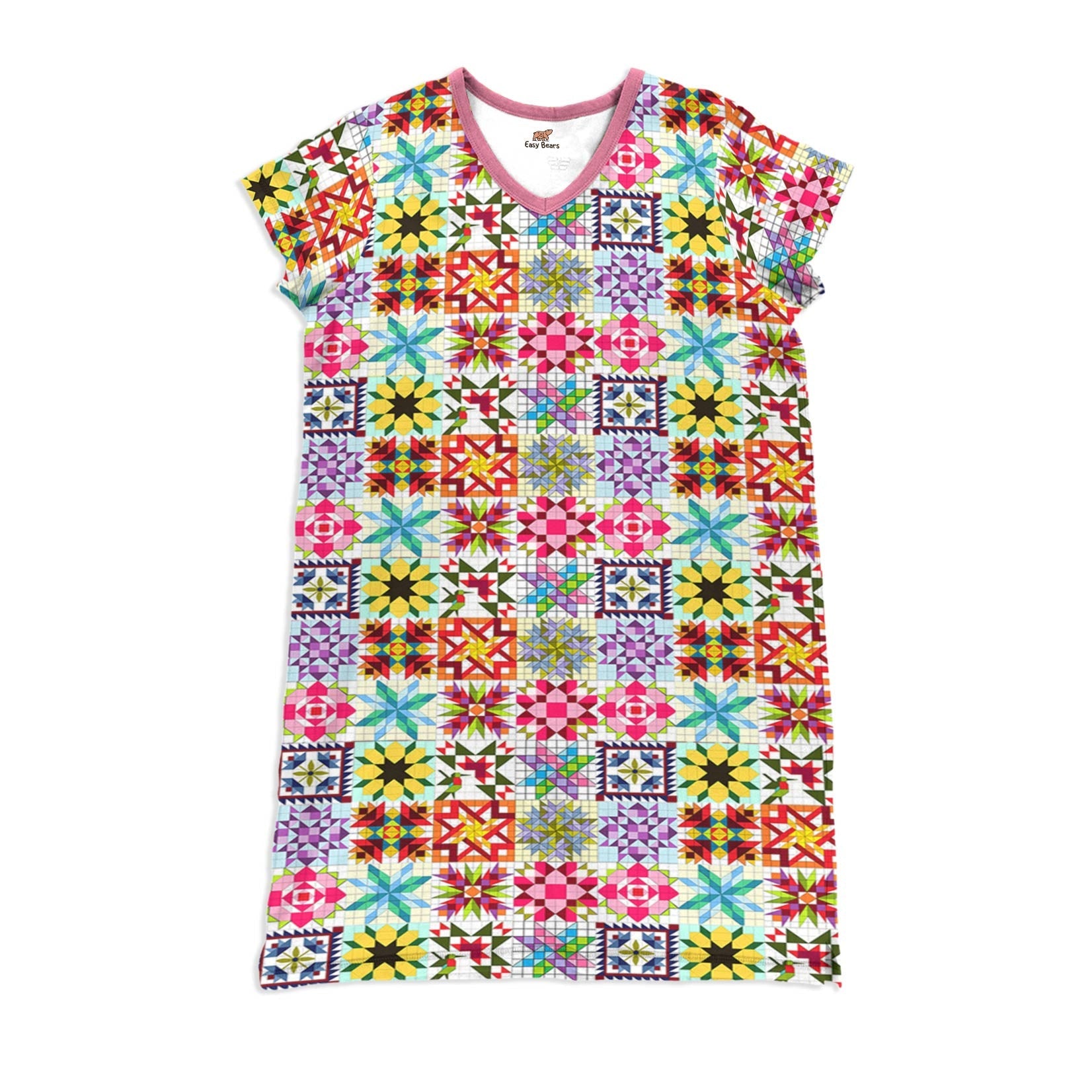 Quilting Flower Pajabears® V-Neck Nightshirts Splendid Tl10