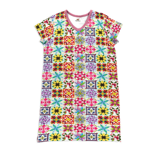 Quilting Flower Pajabears® V-Neck Nightshirts Splendid Tl10