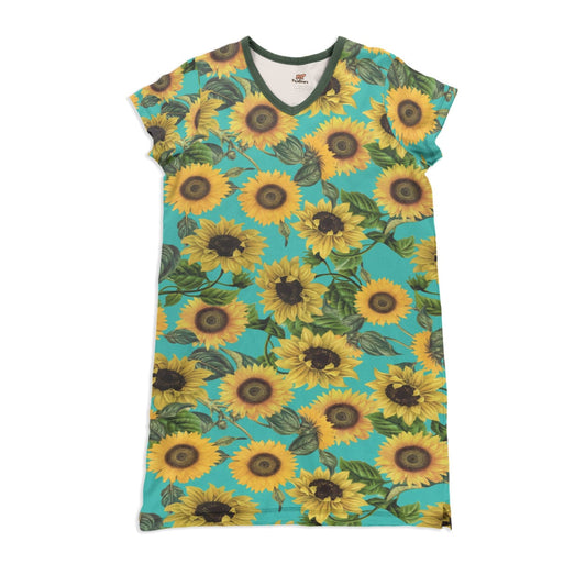 Sunflower Pajabears® V-Neck Nightshirts Gorgeous Sunflowers Nt10