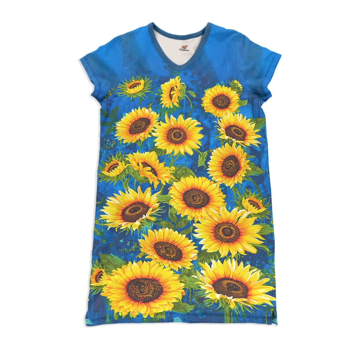 Sunflower Pajabears® V-Neck Nightshirts Wonderful Sunflowers Nt10