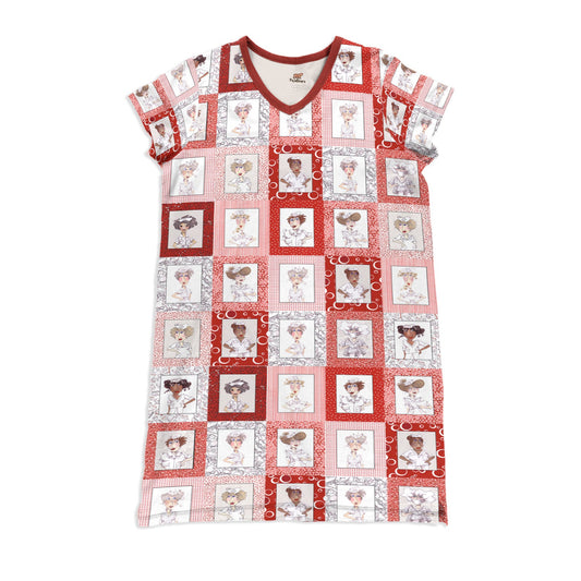 Nurse Pajabears® V-Neck Nightshirts Nifty Nt10