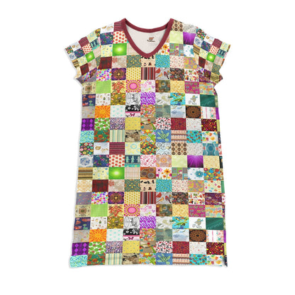 Quilting Pajabears® V-Neck Nightshirts Mosaic Quilt Blocks Nt10