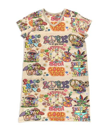 Hippie Pajabears® V-Neck Nightshirts Ho3 Stay Wild