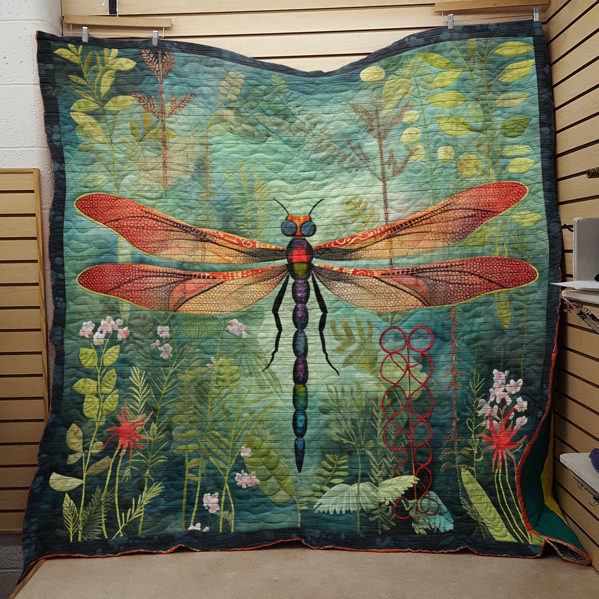 Colorful Dragonfly 01 - All Season Faux Quilt