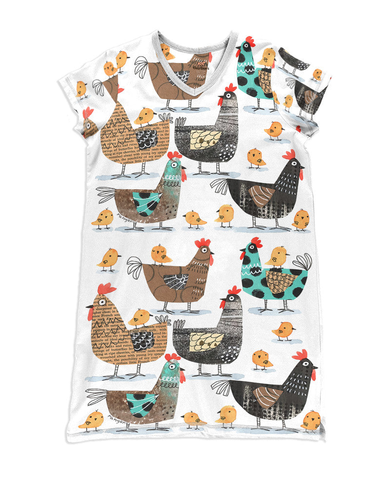 Chicken Pajabears® V-Neck Nightshirts 6 Styles Hg23 S /