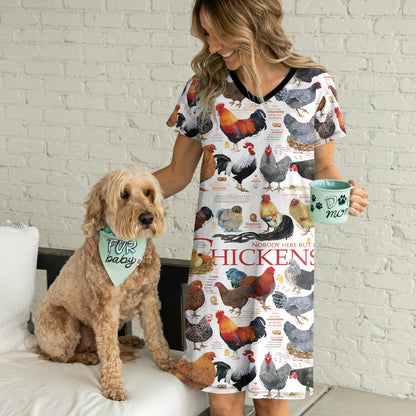 Chicken Pajabears® V-Neck Nightshirts 6 Styles Hg23