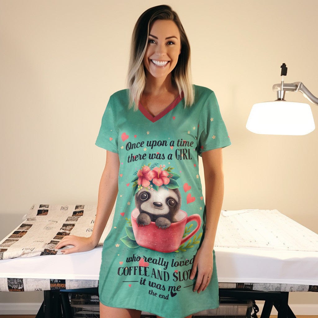 Sloth Pajabears® V-Neck Nightshirts Once Upon A Time Nt10