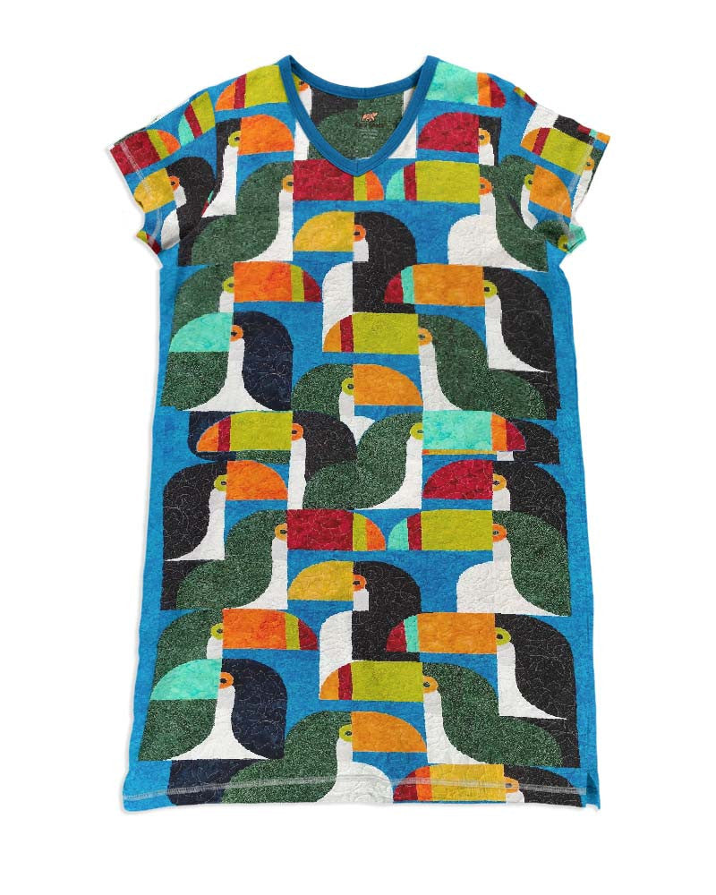 Quilting Pajabears® V-Neck Women’s Nightshirts Parrot Paradise Qa55 S