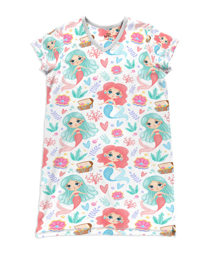 Mermaid Pajabears® V-Neck Nightshirts 7 Styles Hg23 S / 4