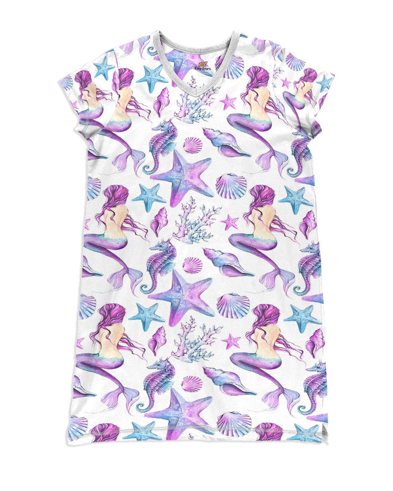 Mermaid Pajabears® V-Neck Nightshirts 7 Styles Hg23 S / 2