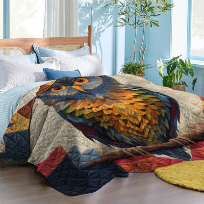 Colorful Owl 03 - All Season Faux Quilt