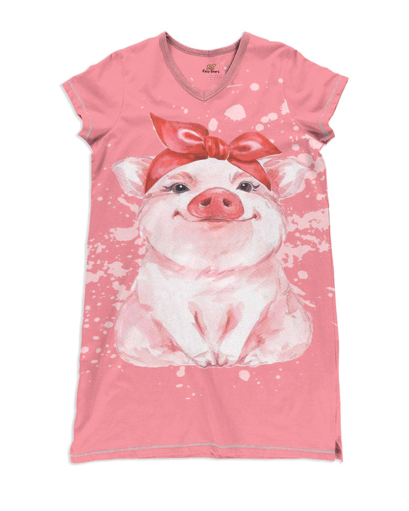 Pig Pajabears® V-Neck Nightshirts Baby Hc2