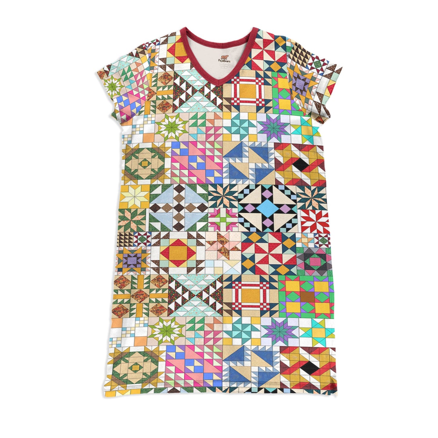 Quilting Pajabears® V-Neck Nightshirts Gorgeous Star Quilt Nt10