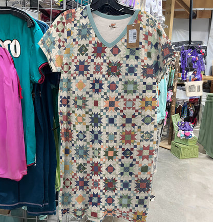 Quilting Pajabears® V-Neck Nightshirts Lovely Star Quilt Nt10