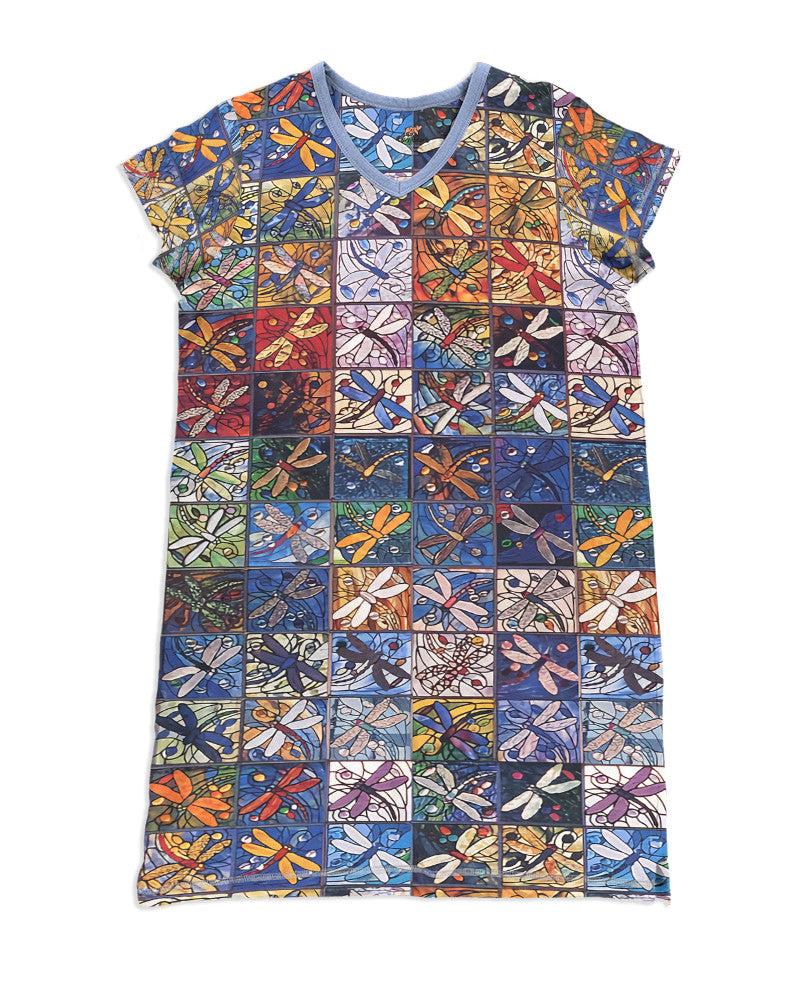 Dragonfly Pajabears® V-Neck Nightshirts Quilt Blocks Hg23