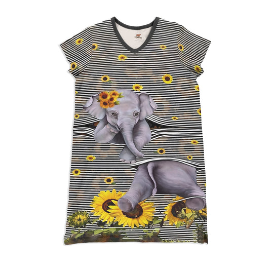 Elephant Pajabears® V-Neck Nightshirts Lovely Nt10